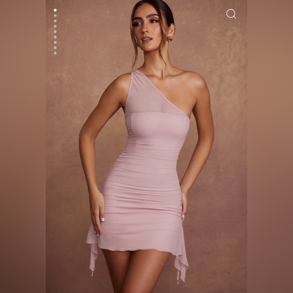 Oh Polly Dresses & Skirts - OH POLLY Asymmetric Single Sleeve Mini Dress - Mauve - US 10